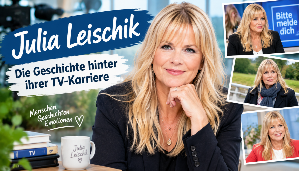 Julia Leischik Die Moderatorin Julia Leischik ist dem deutschen Publikum seit Jahrzehnten als lebensfrohe, energiegeladene und empathische Stimme des Radios bekannt.