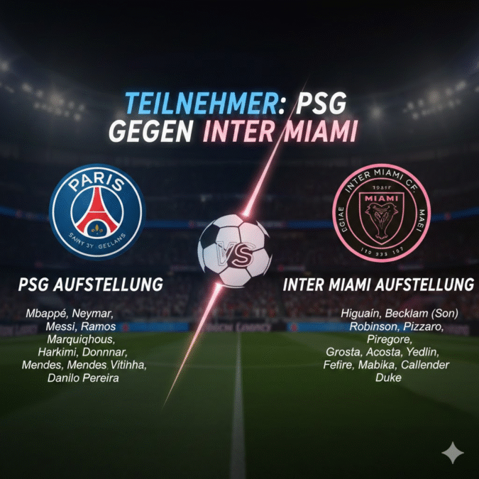 aufstellungen: teilnehmer: psg gegen inter miami