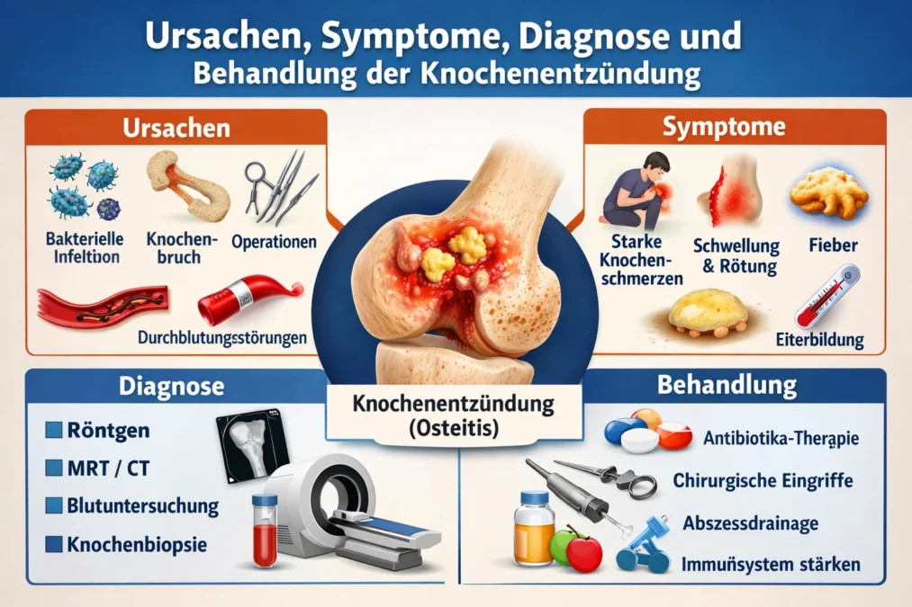 Osteitis: Ursachen, Symptome, Diagnose und Behandlung der Knochenentzündung